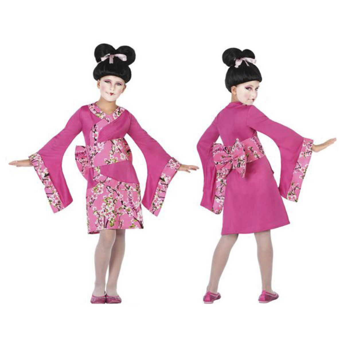 Costume for Children Geisha Fuchsia pink (3 Pcs) 10-12 Years